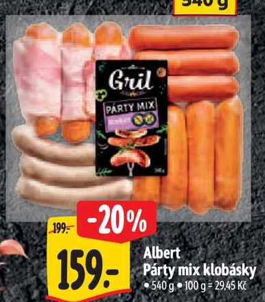 Albert Párty mix klobásky, 540 g 