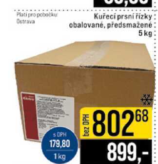 Kuřecí prsní řízky obalované, předsmažené 5kg 