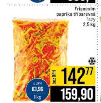 Frigoexim paprika tříbarevná řezy 2,5 kg