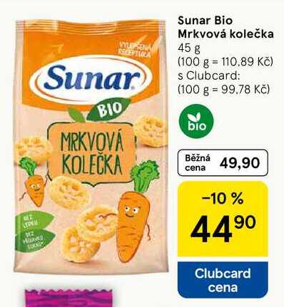 Sunar Bio Mrkvová kolečka, 45 g 