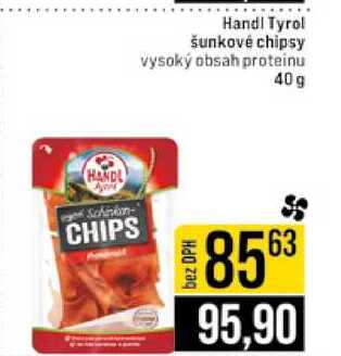 Handl Tyrol šunkové chipsy vysoký obsah proteinu 40g