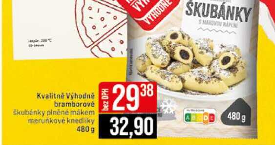 Kvalitně Výhodně bramborové škubánky plněné mákem merunkové knedliky 480 g