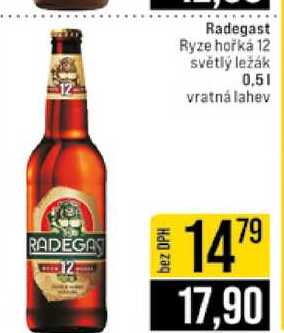 Radegast Ryze hořka 12 světlý ležák 0,5l