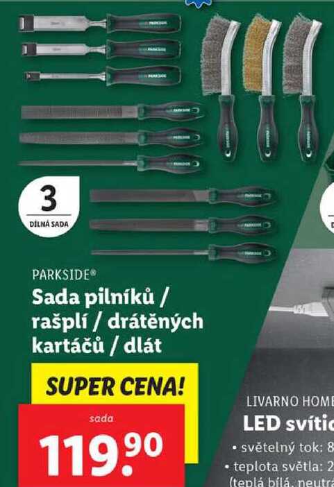 Sada pilníků/rašplí/drátěných kartáčů/dlát