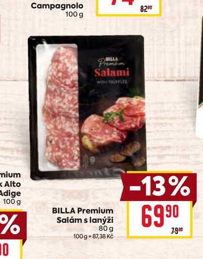 BILLA Premium Salám s lanýži 80 g 