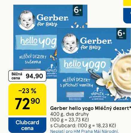 Gerber hello yogo Mléčný dezert, 400 g 