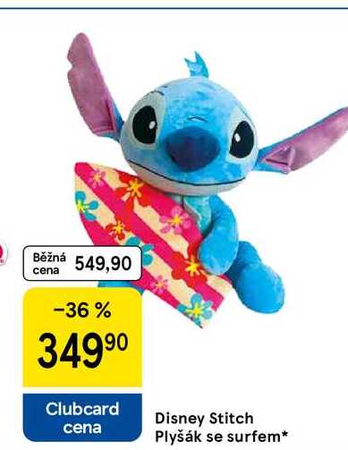 Disney Stitch Plyšák se surfem