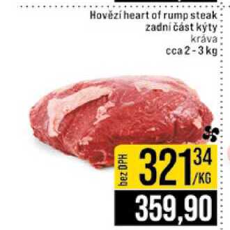 Hovězí heart of rump steak zadní část kýty kráva cca 2-3 kg