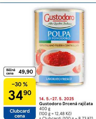 Gustodoro Drcená rajčata, 400 g 