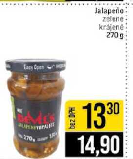 Jalapeño zelené krájené 270g