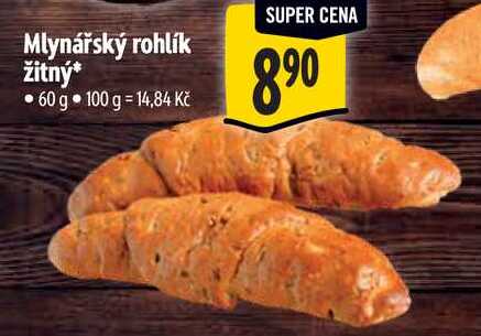 Mlynářský rohlík žitný, 60 g