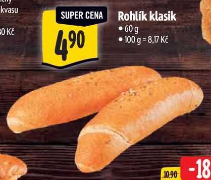 Rohlík klasik, 60 g