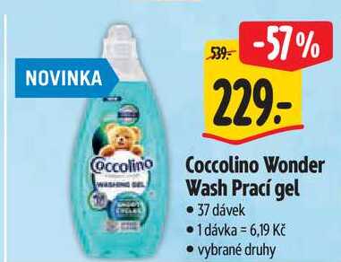 Coccolino Wonder Wash Prací gel, 37 dávek 