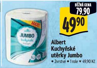 Albert Kuchyňské utěrky Jumbo, 1 role