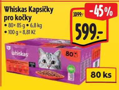 Whiskas Kapsičky pro kočky, 80x 85 g