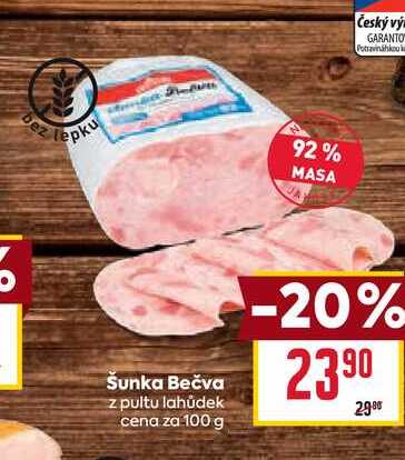 Šunka Bečva z pultu lahůdek cena za 100g