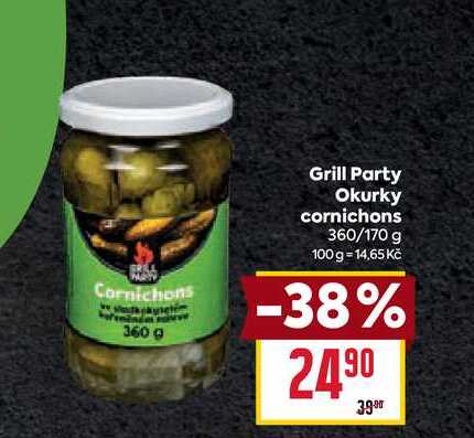 Grill Party Okurky cornichons 360/170 g 