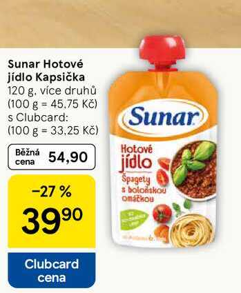 Sunar Hotové jídlo Kapsička, 120 g, více druhů 