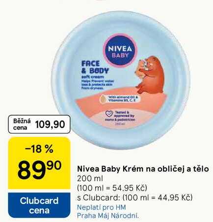 Nivea Baby Krém na obličej a tělo, 200 ml  