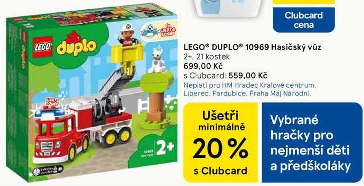 LEGO® DUPLO® 10969 Hasičský vůz 2+, 21 kostek