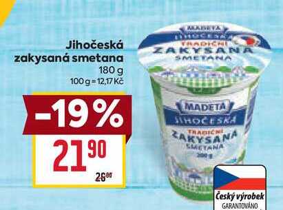 Jihočeská zakysaná smetana 180 g  