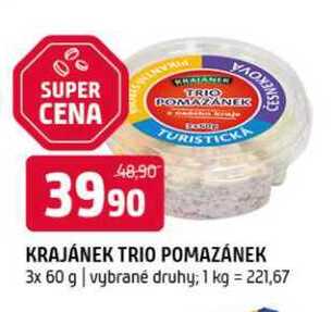Krajánek trio pomazánek 3x 60 g vybrané druhy
