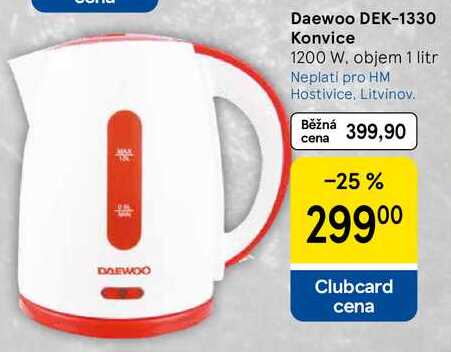 Daewoo DEK-1330 Konvice 1200 W. objem 1 litr 