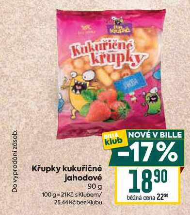 Křupky kukuřičné jahodové 90 g 