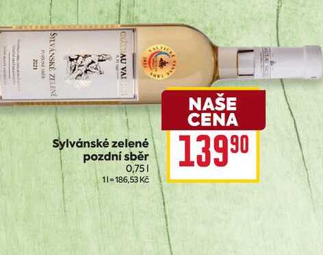 Sylvánské zelené pozdní sběr 0,75l
