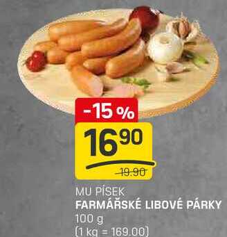 FARMÁŘSKÉ LIBOVÉ PÁRKY 100g