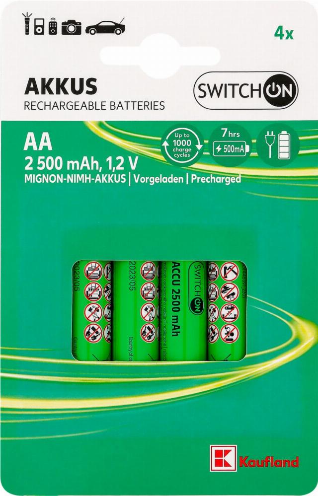 SWITCH ON Baterie Ni-MH AA 4 kusy v balení