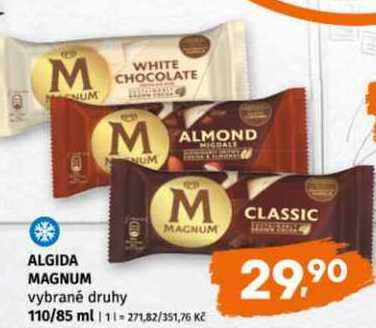 Algida magnum vybrané druhy 110/85g vybrané druhy 