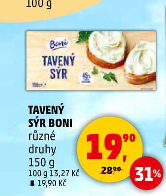 TAVENÝ SÝR BONI různé druhy, 150 g 
