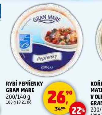 RYBÍ PEPŘENKY GRAN MARE, 200/140 g 