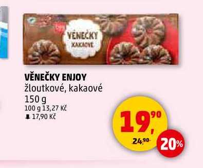 VĚNEČKY ENJOY žloutkové, kakaové, 150 g 