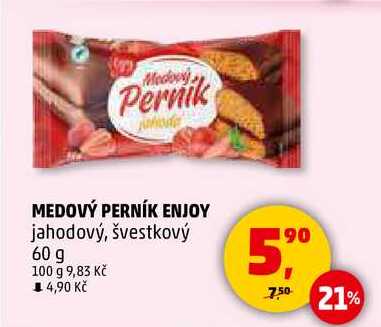 MEDOVÝ PERNÍK ENJOY jahodový, švestkový, 60 g  