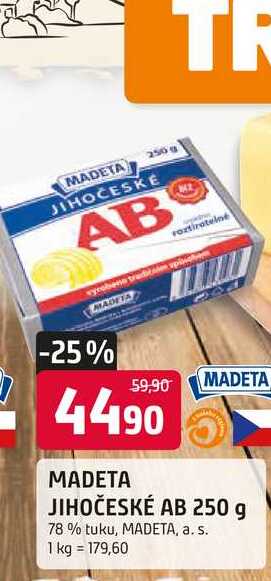 MADETA JIHOČESKÉ AB 250 g 78 % tuku 