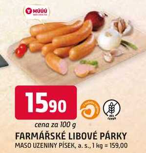 FARMÁŘSKÉ LIBOVÉ PÁRKY 100g