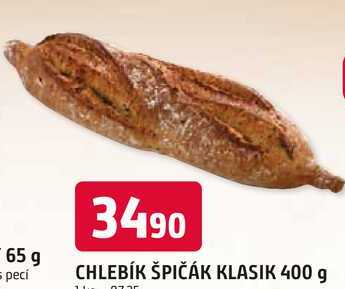 CHLEBÍK ŠPIČÁK KLASIK 400 g 