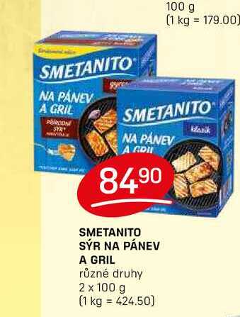 SMETANITO SÝR NA PÁNEV A GRIL různé druhy 2 x 100g