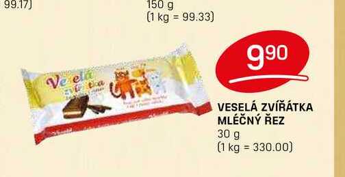 VESELÁ ZVÍŘÁTKA MLÉČNÝ ŘEZ 30 g 