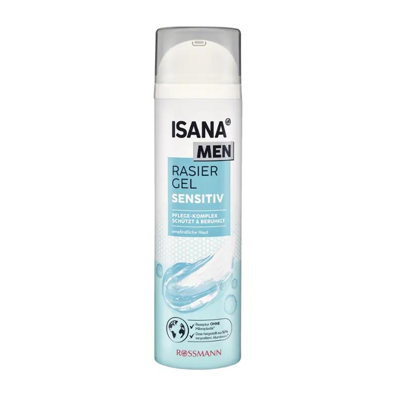 ISANA Men Gel na holení Sensitive, 200 ml