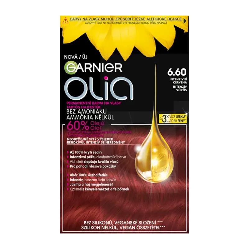 Garnier Permanentní barva na vlasy Olia bez amoniaku 6.60 intenzivní červená, 1 ks