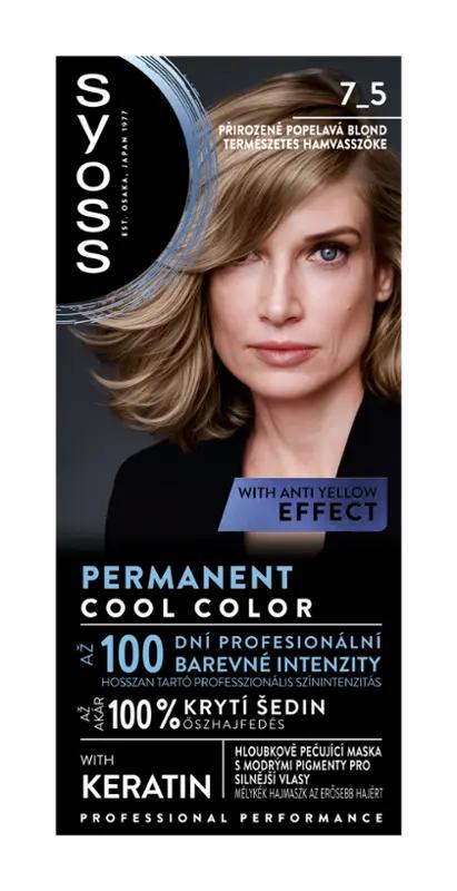 Syoss Barva na vlasy Cool Color 7_5 přirozená popelavě blond, 1 ks