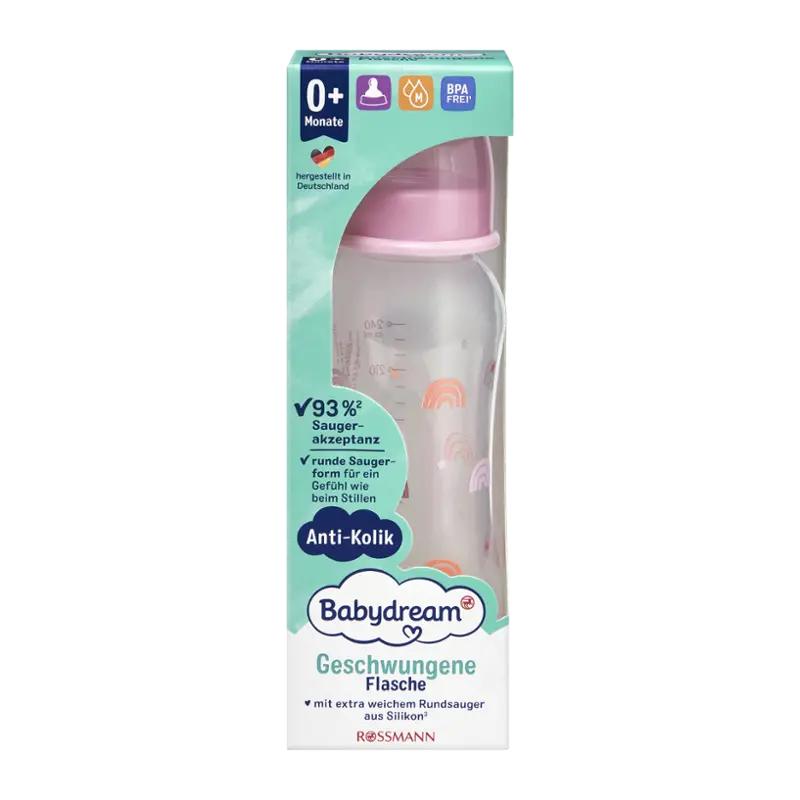 Babydream Kojenecká lahvička se silikonovou savičkou 0+, různé druhy, 1 ks