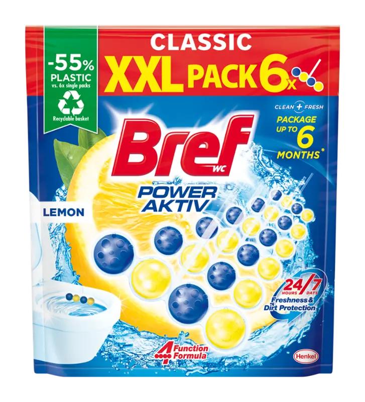 Bref Tuhý WC blok Power Aktiv Lemon, 300 g