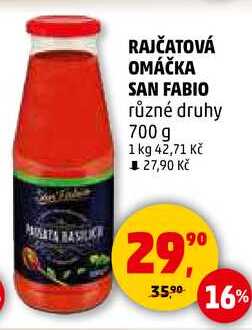 RAJČATOVÁ OMÁČKA SAN FABIO různé druhy, 700 g 
