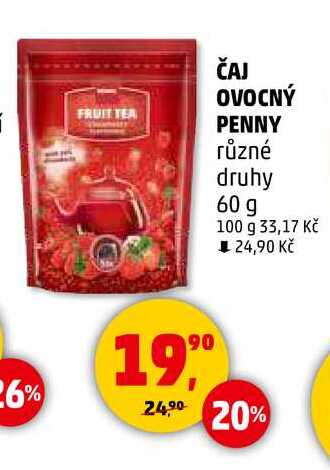 ČAJ OVOCNÝ PENNY různé druhy, 60 g 