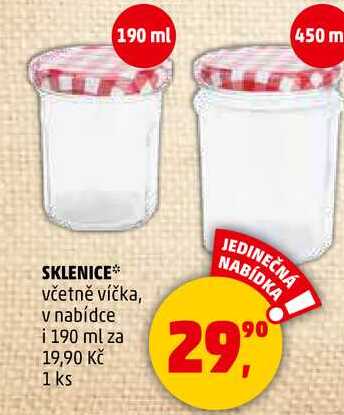 SKLENICE včetně víčka, 1 ks