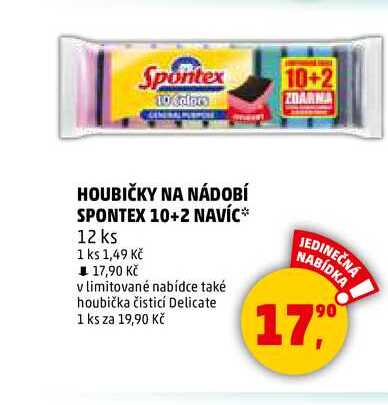 HOUBIČKY NA NÁDOBÍ SPONTEX, 10+2 ks